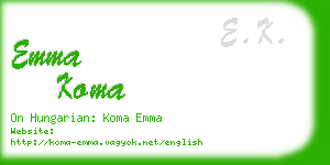 emma koma business card